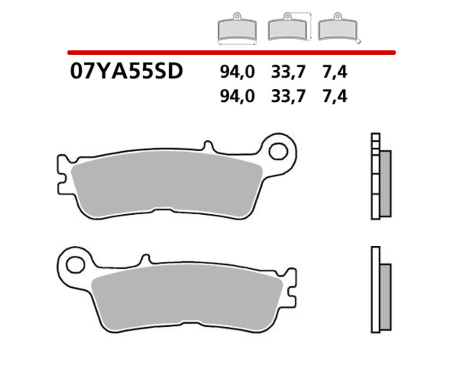 Plaquettes de frein BREMBO métal fritté - 07YA55SD - 1123504