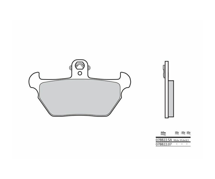 Plaquettes de frein BREMBO route métal fritté - 07BB22SA - 1035834