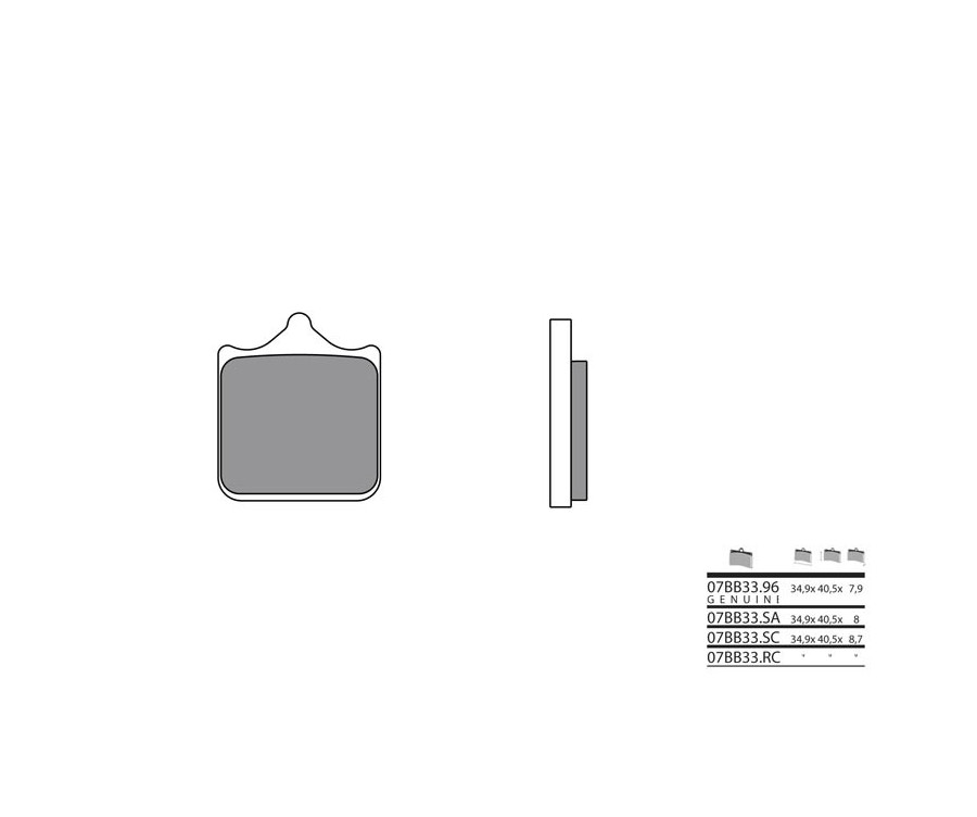 Plaquettes de frein BREMBO route métal fritté - 07BB33LA - 1035850