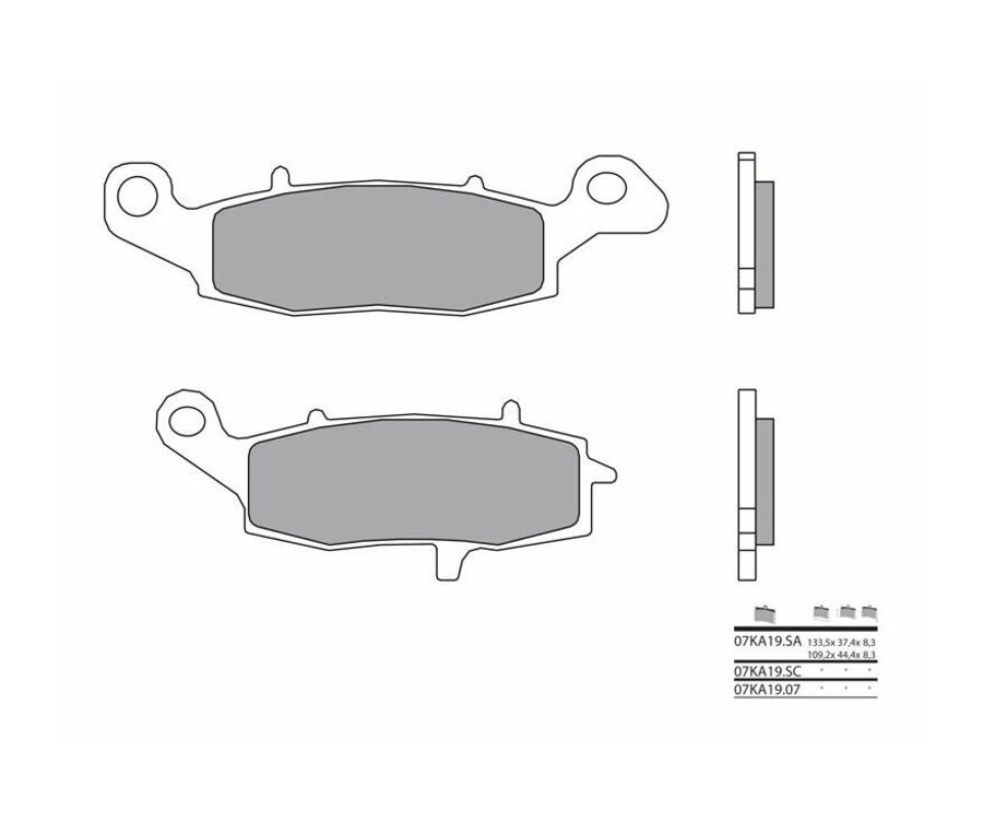 Plaquettes de frein BREMBO route carbone céramique - 07KA1907 - 1036095