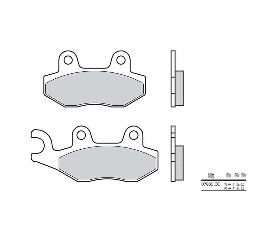 Plaquettes de frein BREMBO Scooter carbone céramique - 07035CC - 1035730
