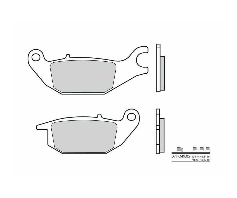 Plaquettes de frein BREMBO route carbone céramique - 07HO4905 - 1036034