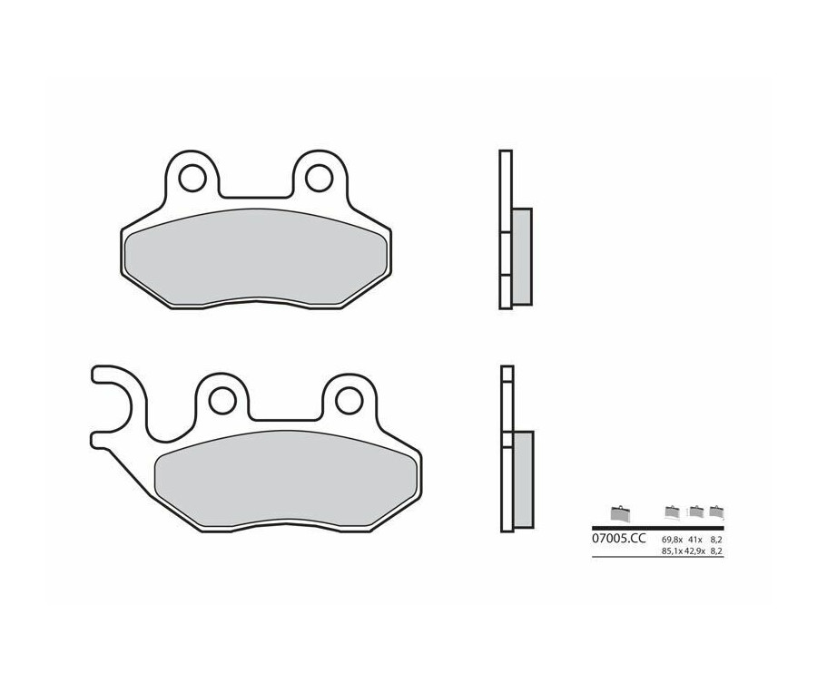 Plaquettes de frein BREMBO Scooter carbone céramique - 07005 - 1035667