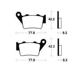 Plaquettes de frein TECNIUM Racing MX/Quad métal fritté - MOR175
