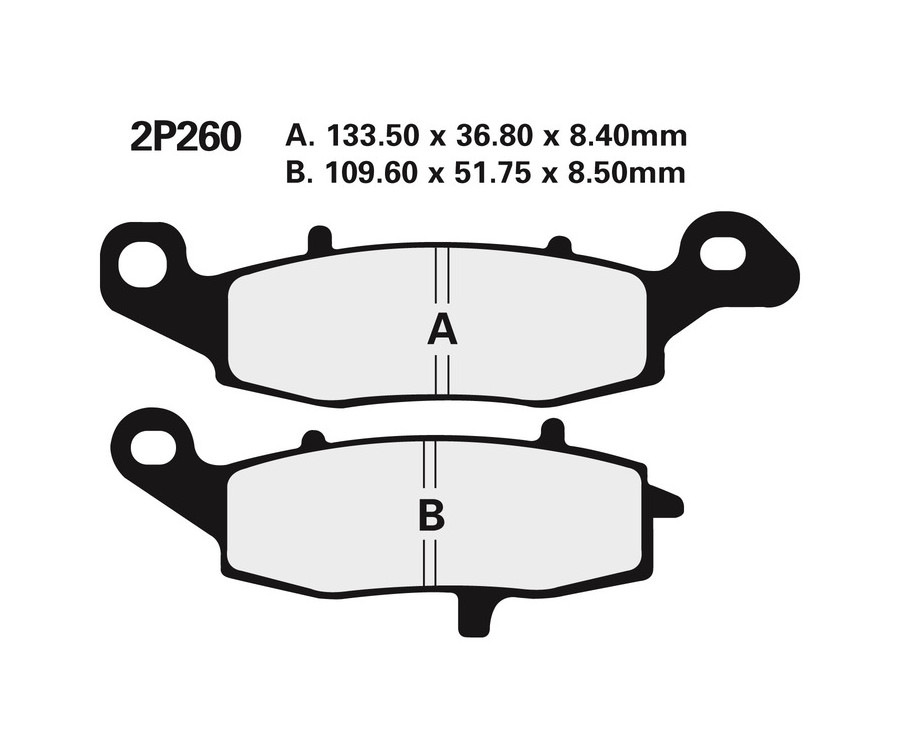 Plaquettes de frein NISSIN route semi-métallique - 2P-260NS - 1036707