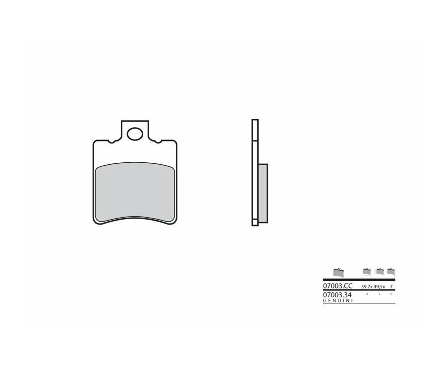 Plaquettes de frein BREMBO Scooter carbone céramique - 07003 - 1035665