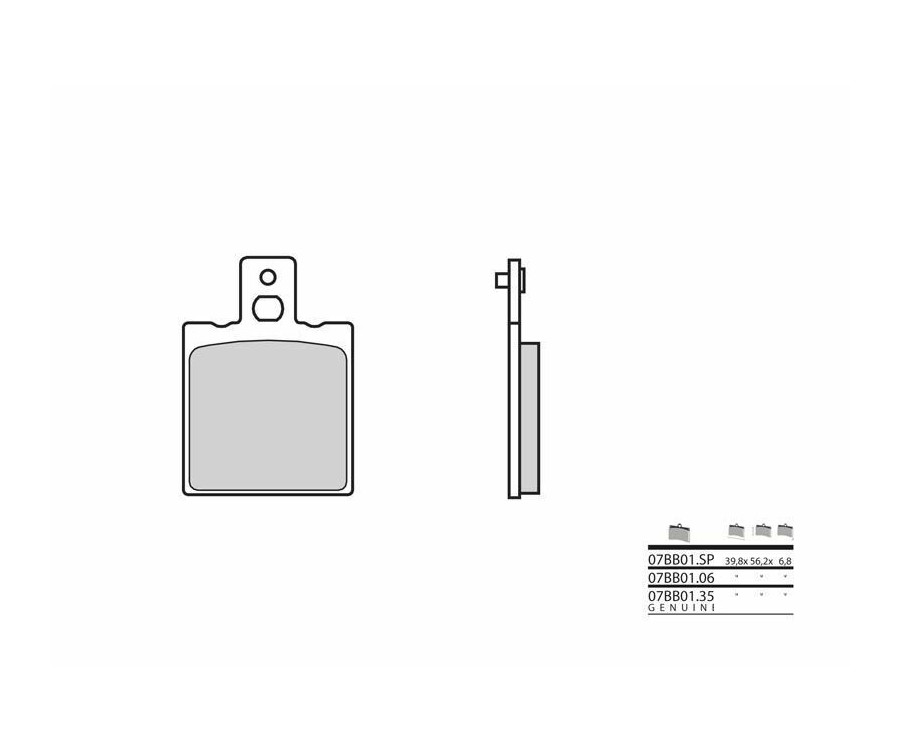 Plaquettes de frein BREMBO organique - 07BB0106 - 1035784