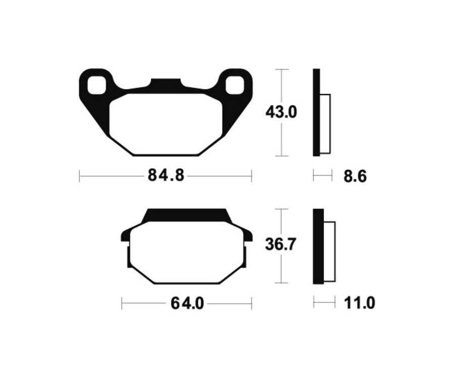 Plaquettes de frein TECNIUM Scooter organique - ME249 - 1022655