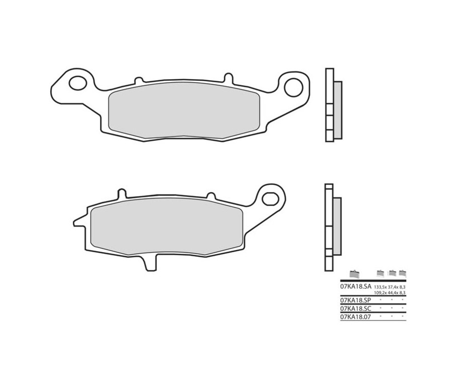 Plaquettes de frein BREMBO route métal fritté - 07KA18LA - 1036091