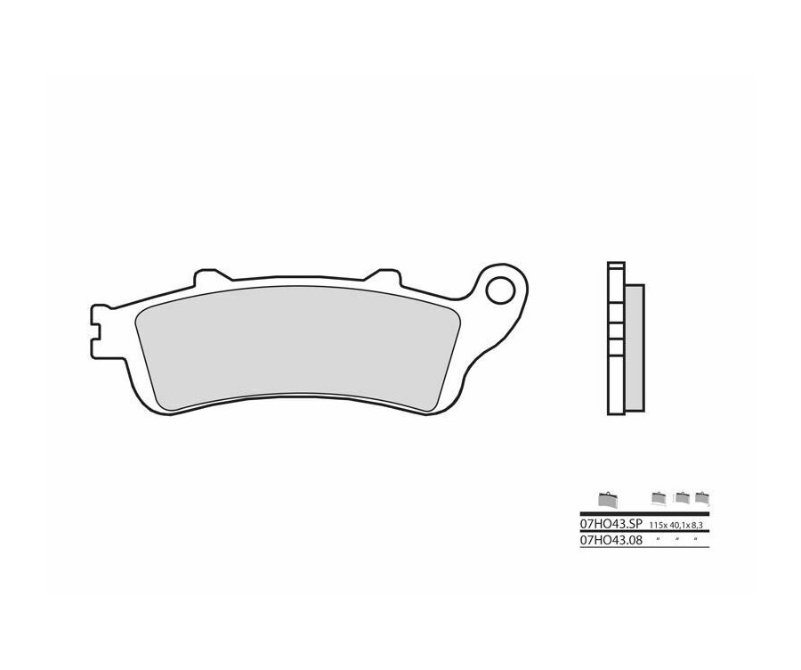 Plaquettes de frein BREMBO route métal fritté - 07HO43SP - 1036024