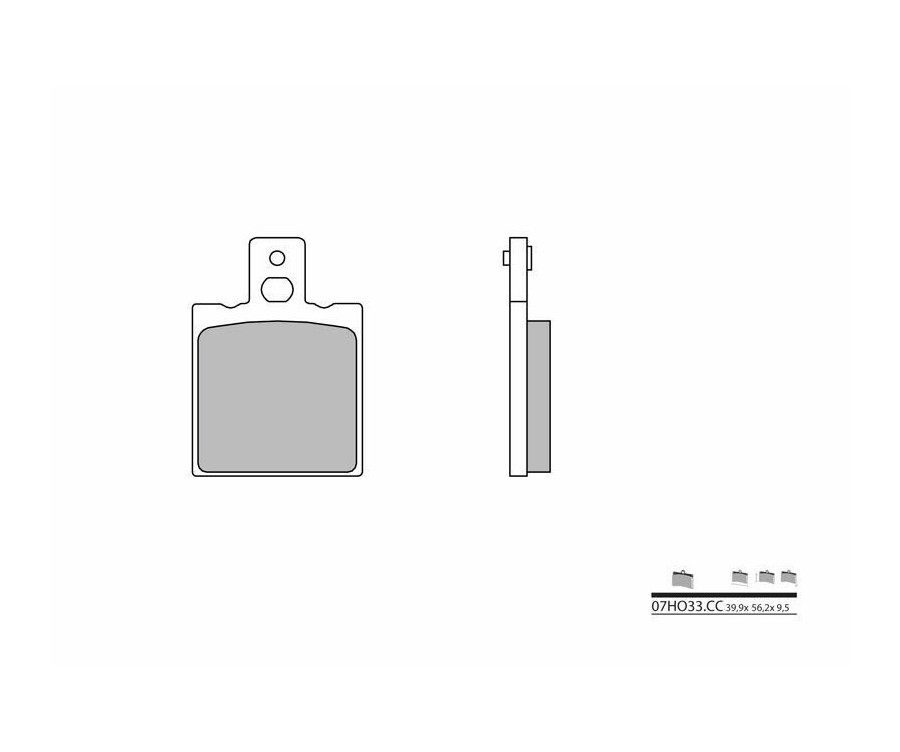 Plaquettes de frein BREMBO route carbone céramique - 07HO33CC - 1036007
