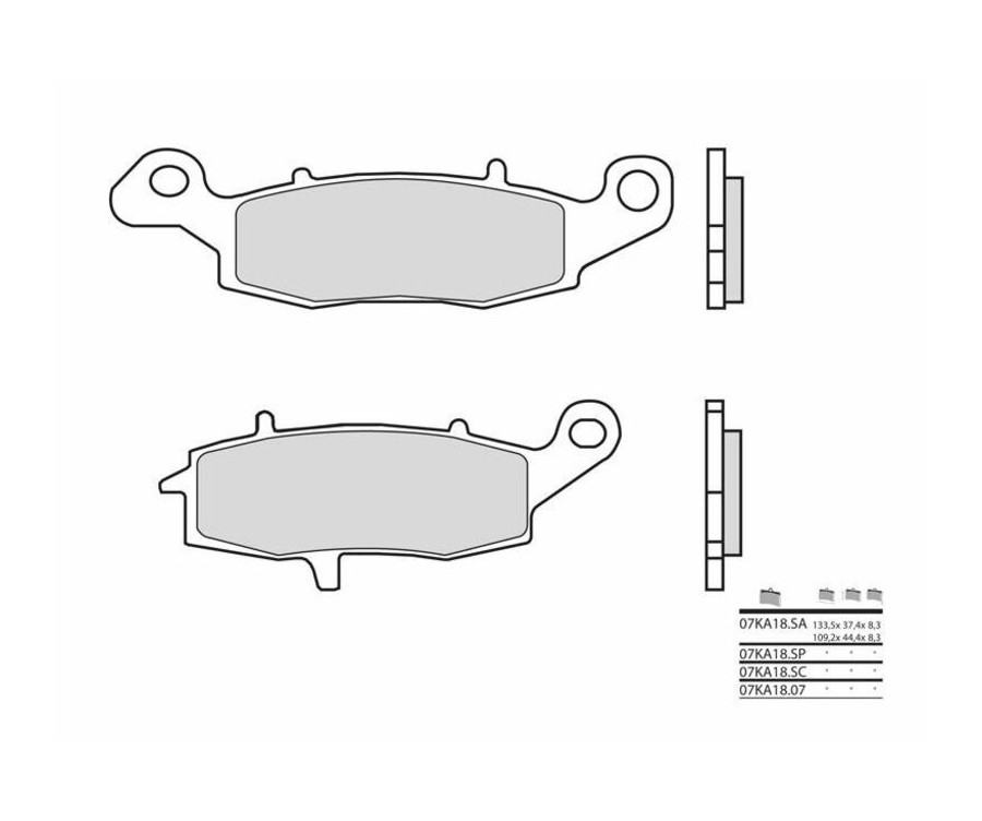 Plaquettes de frein BREMBO route métal fritté - 07KA18SP - 1036094