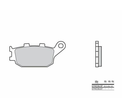 Plaquettes de frein BREMBO route métal fritté - 07HO36SP - 1036012