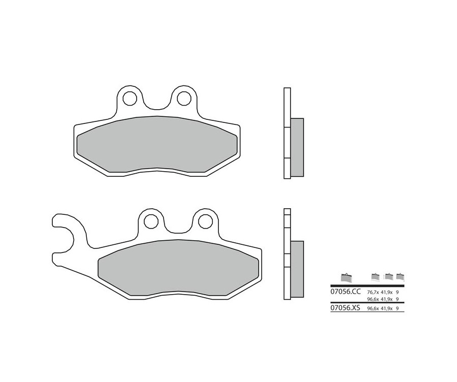 Plaquettes de frein BREMBO Scooter métal fritté - 07056XS - 1035745