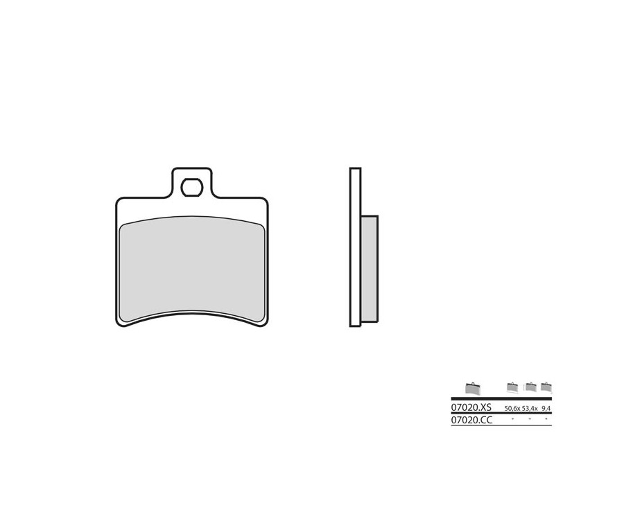 Plaquettes de frein BREMBO Scooter métal fritté - 07020XS - 1035724