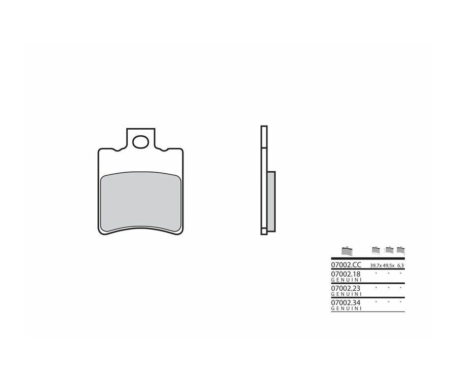 Plaquettes de frein BREMBO Scooter carbone céramique - 07002 - 1035664