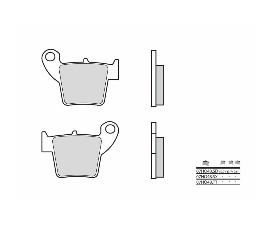 Plaquettes de frein BREMBO Off-Road métal fritté - 07HO48SX - 1036033