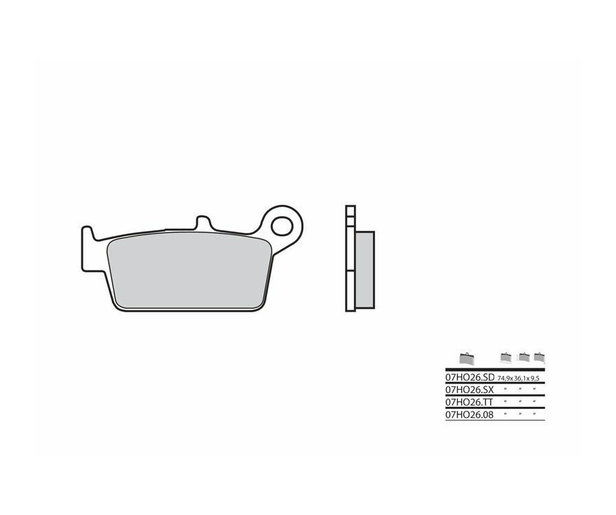 Plaquettes de frein BREMBO Off-Road métal fritté - 07HO26SX - 1035990