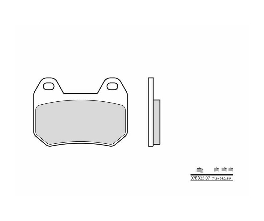 Plaquettes de frein BREMBO route carbone céramique - 07BB2507 - 1035839