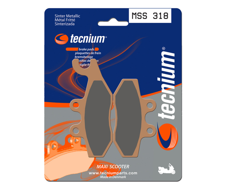 Plaquettes de frein TECNIUM Maxi Scooter métal fritté - MSS318 - 1023211