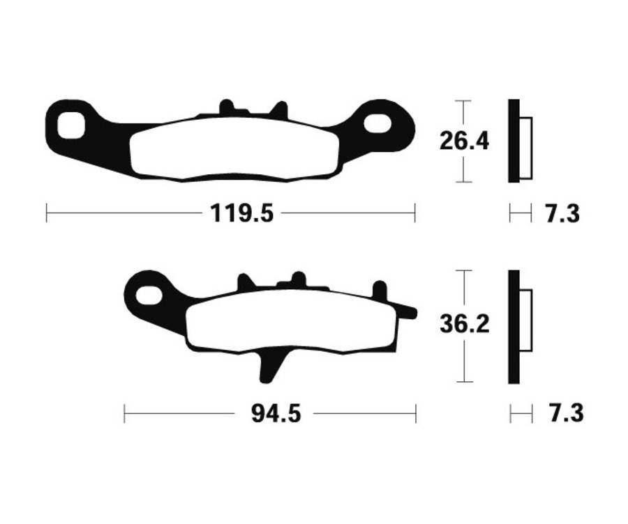 Plaquettes de frein TECNIUM Racing MX/Quad métal fritté - MOR226 - 1022962
