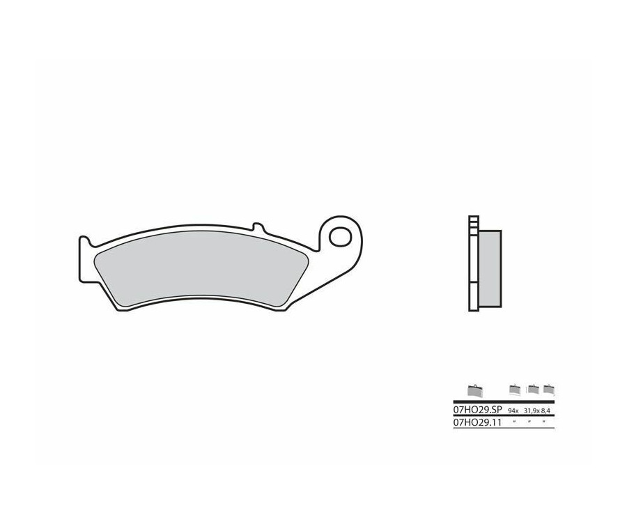 Plaquettes de frein BREMBO route métal fritté - 07HO29SP Plaquettes de frein BREMBO route métal fritté - 07HO29SP