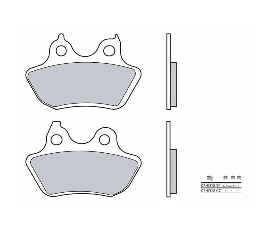 Plaquettes de frein BREMBO route métal fritté - 07HD18SP - 1035949