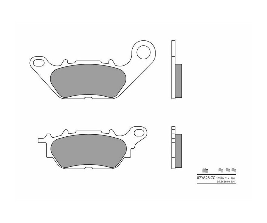 Plaquettes de frein BREMBO route carbone céramique - 07YA28CC - 1036248