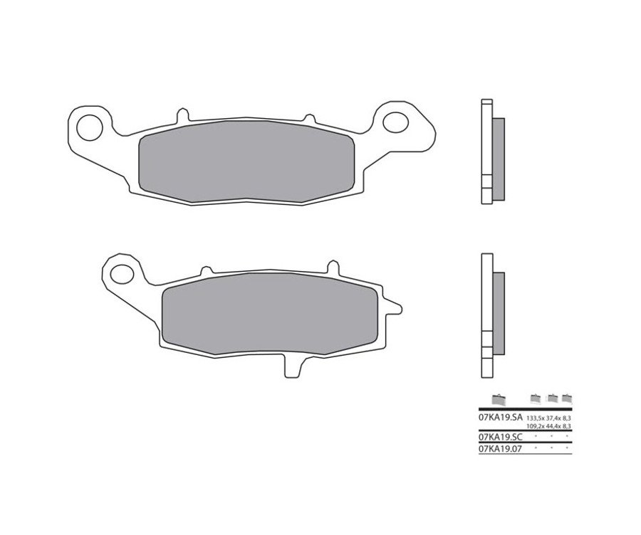 Plaquettes de frein BREMBO route métal fritté - 07KA19LA - 1036096