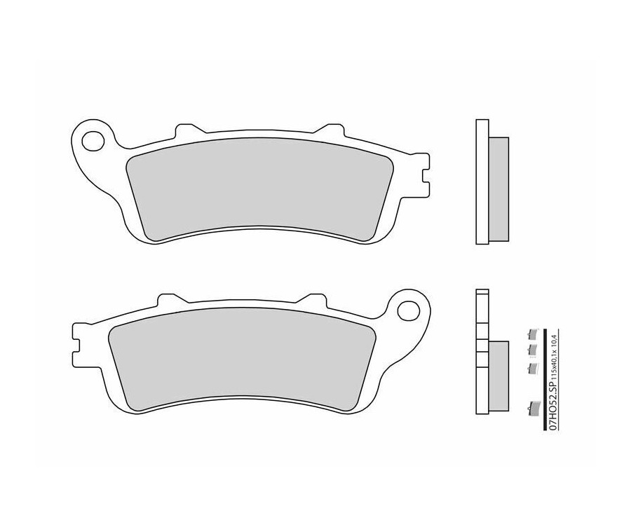 Plaquettes de frein BREMBO route métal fritté - 07HO52SP - 1036039