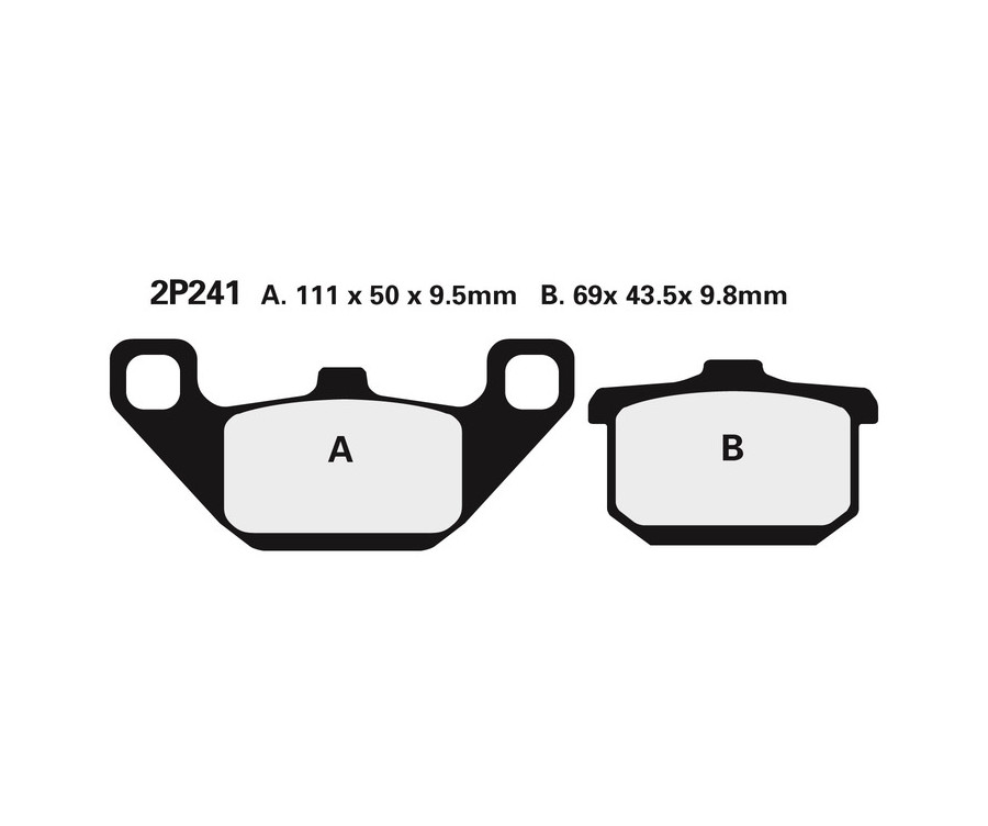 Plaquettes de frein NISSIN route semi-métallique - 2P-241NS - 1036679
