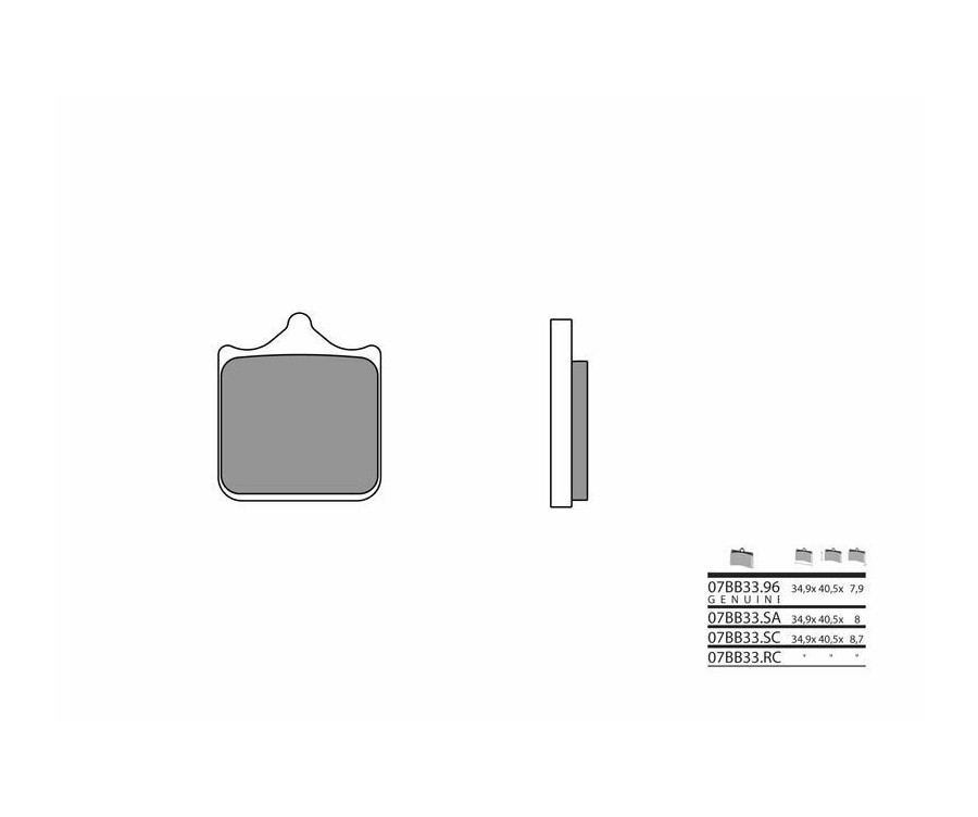 Plaquettes de frein BREMBO carbone céramique - 07BB33RC - 1035851