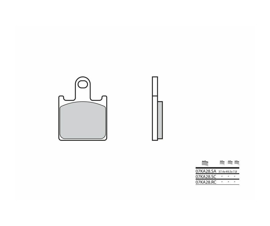 Plaquettes de frein BREMBO route métal fritté - 07KA28SA - 1036120