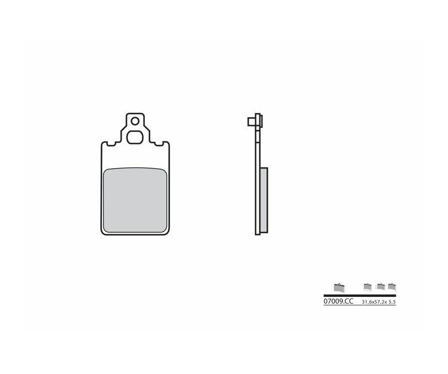 Plaquettes de frein BREMBO Scooter carbone céramique - 07009 - 1035670