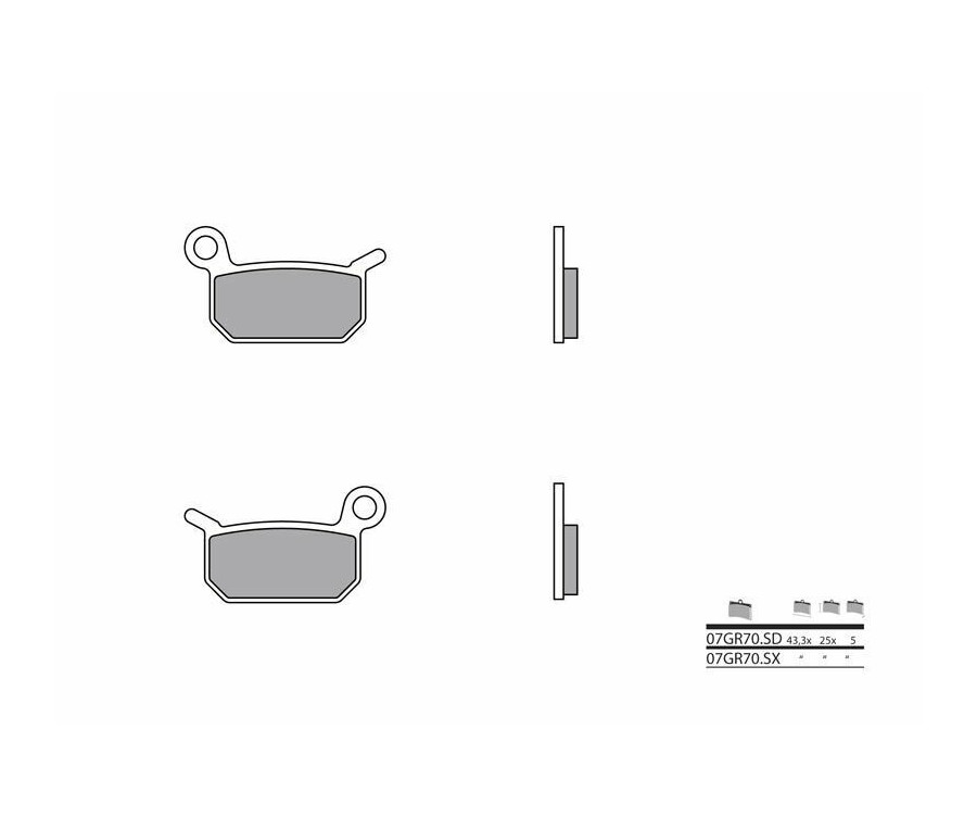 Plaquettes de frein BREMBO Off-Road métal fritté - 07GR70SD - 1035917