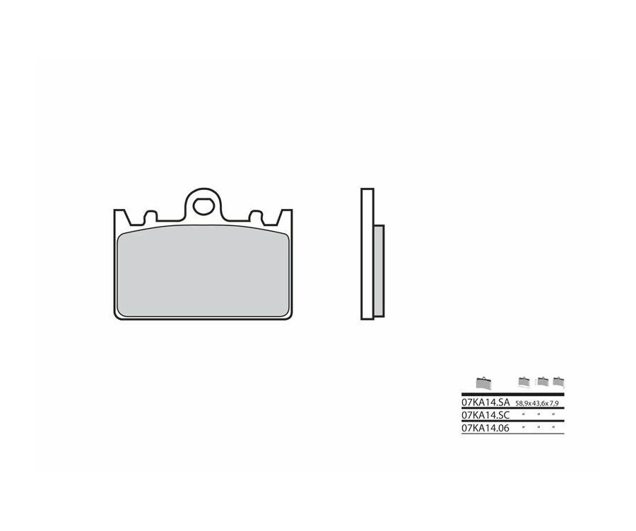 Plaquettes de frein BREMBO route métal fritté - 07KA14SA Plaquettes de frein BREMBO route métal fritté - 07KA14SA