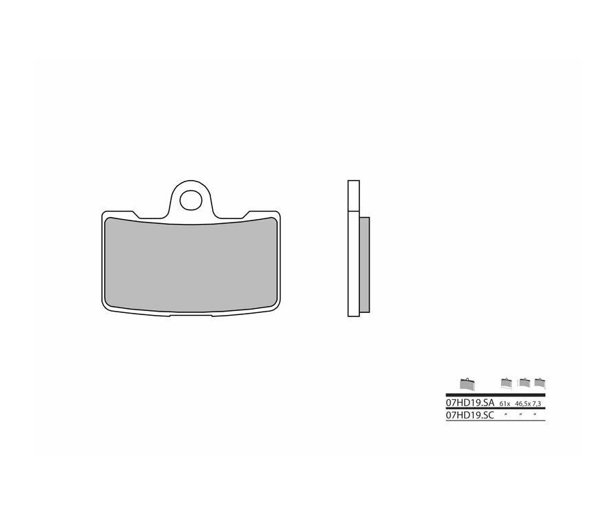 Plaquettes de frein BREMBO route métal fritté - 07HD19SA - 1048884