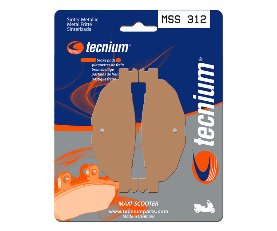 Plaquettes de frein TECNIUM Maxi Scooter métal fritté - MSS312 - 1023210