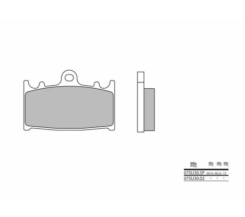 Plaquettes de frein BREMBO route métal fritté - 07SU30SP - 1036192