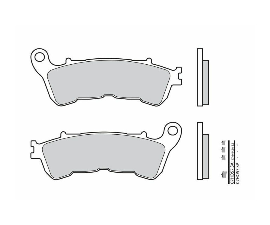 Plaquettes de frein BREMBO route métal fritté - 07HO57SA - 1036045