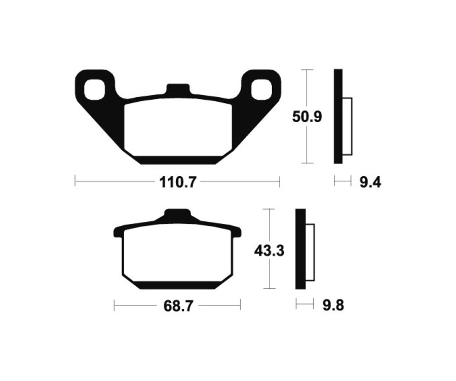 Plaquettes de frein TECNIUM Performance métal fritté - MR57 - 1023096
