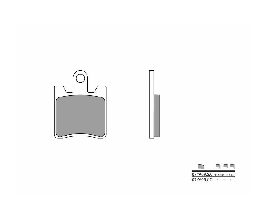 Plaquettes de frein BREMBO route carbone céramique - 07YA09CC - 1036202