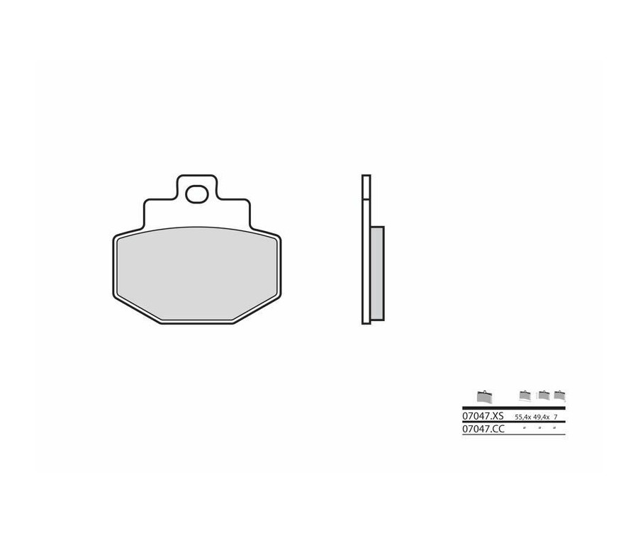 Plaquettes de frein BREMBO Scooter métal fritté - 07047XS - 1035742