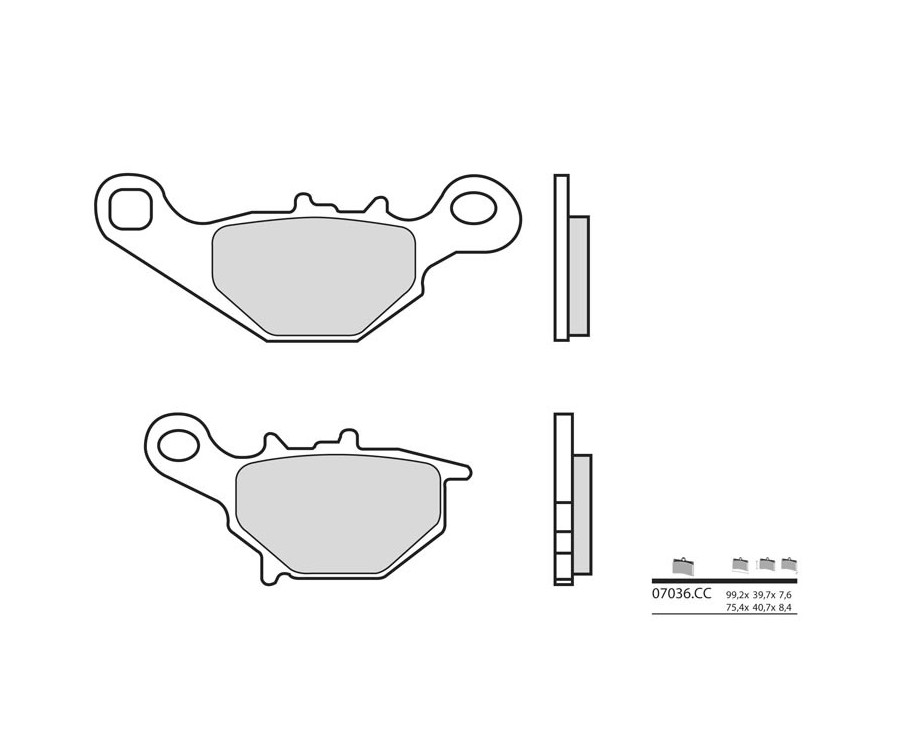 Plaquettes de frein BREMBO Scooter carbone céramique - 07036CC - 1035731