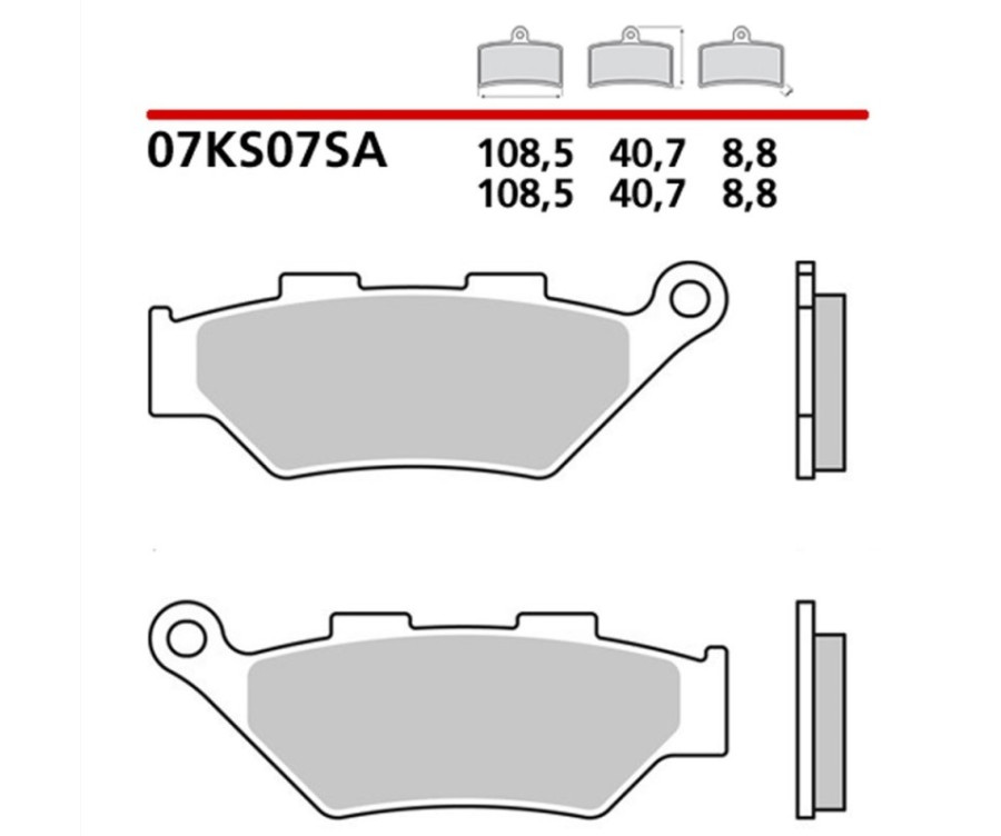 Plaquettes de frein BREMBO métal fritté - 07KS07SA - 1127033