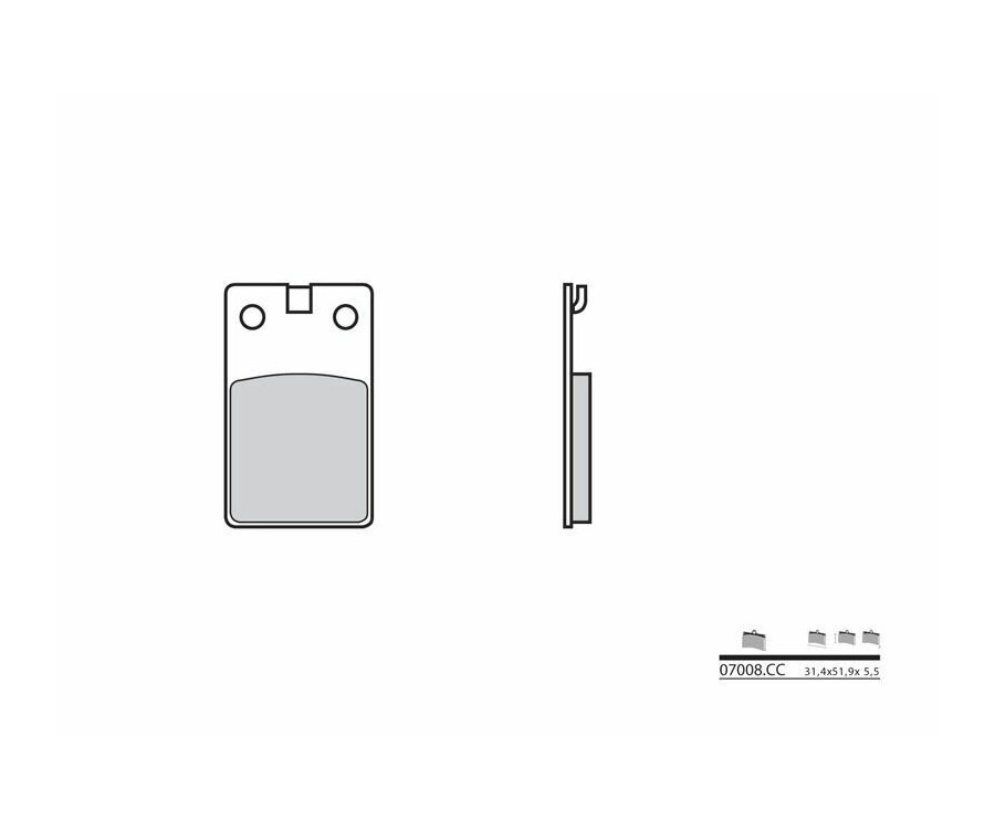 Plaquettes de frein BREMBO Scooter carbone céramique - 07008 - 1035669