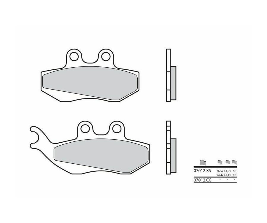 Plaquettes de frein BREMBO Scooter métal fritté - 07012XS - 1035721