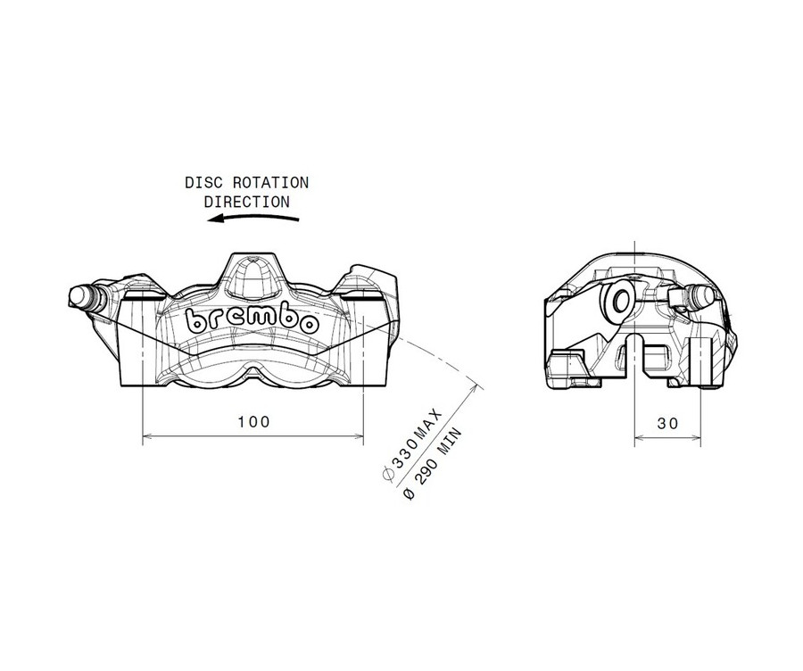 Etrier de frein avant droit BREMBO M50 titane Ø30mm - 1090750