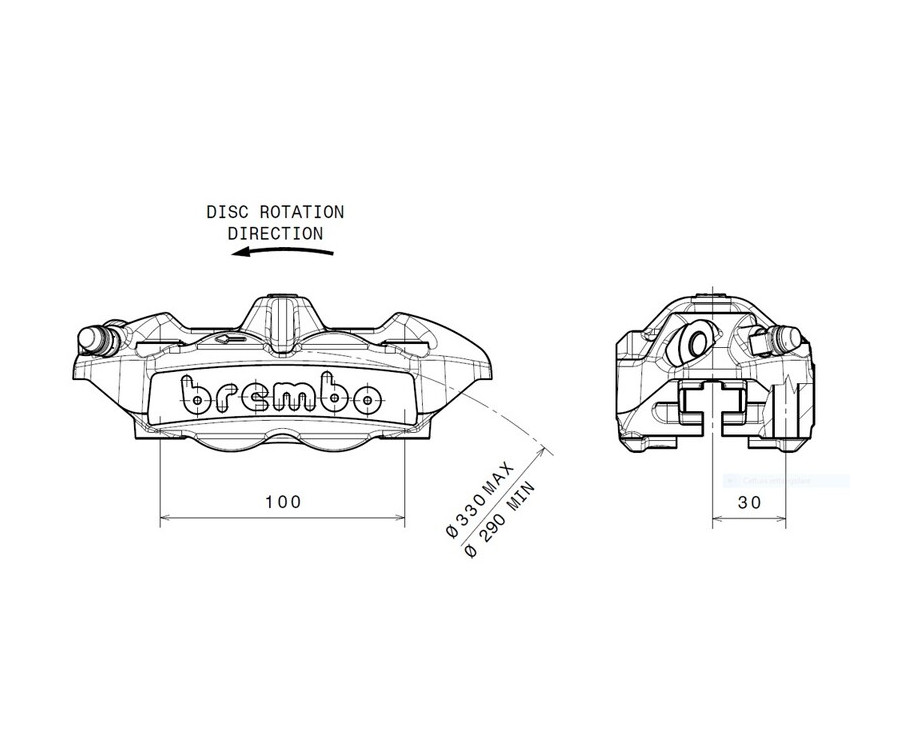 Etrier de frein avant droit BREMBO M4 titane Ø34mm - 1090744