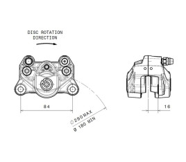 Etrier de frein arrière BREMBO Ø34mm naturel
